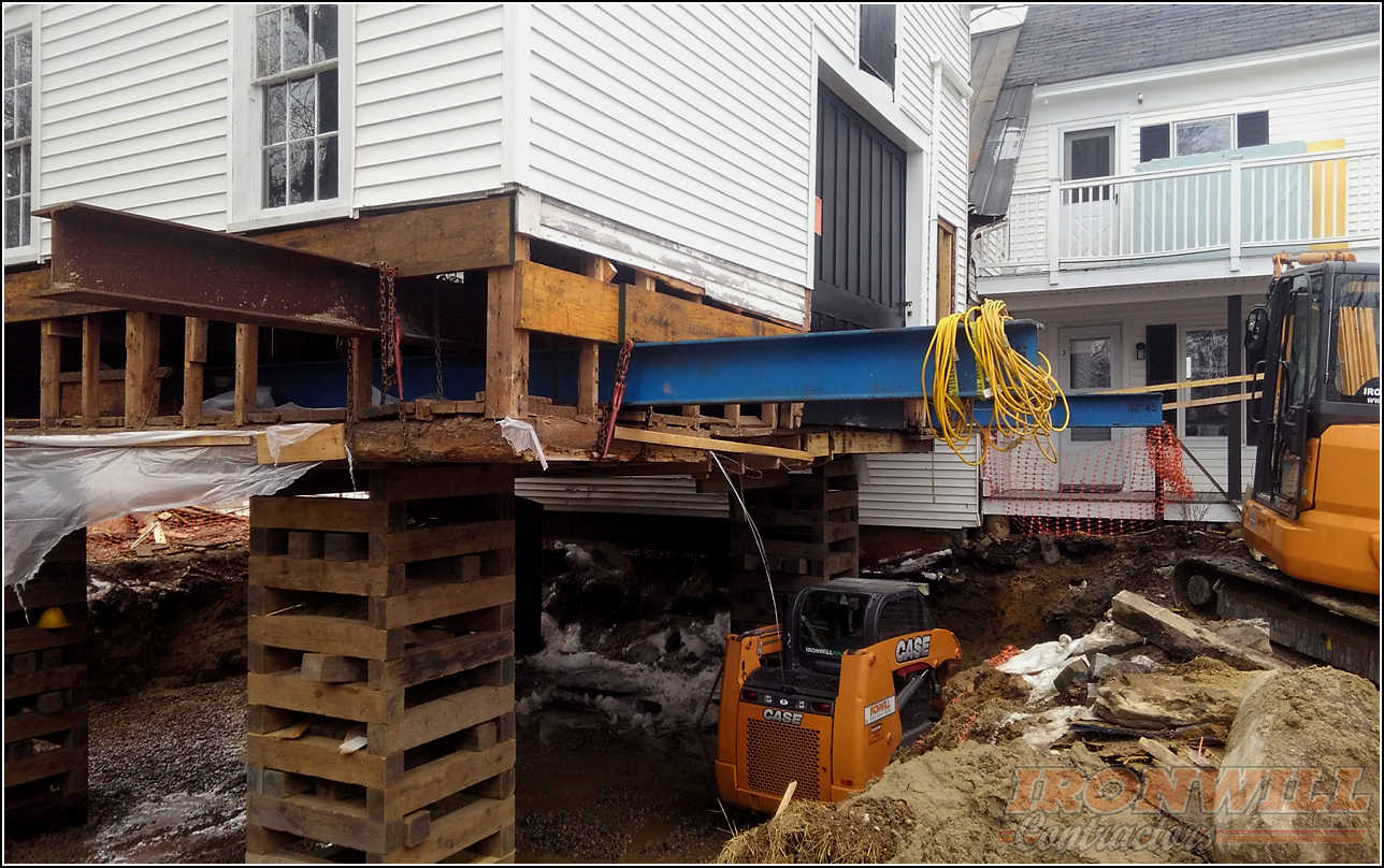 Ironwill Contractors, LLC - building raised for installation of basement Ironwill Contractors, LLC - building raised for installation of basement
